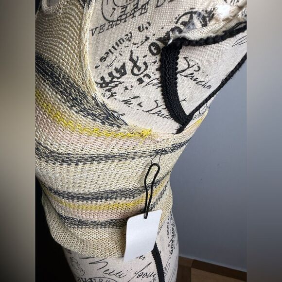 Line & Dot Summer Nights Sweater Tank Top Multi Stripe Beige Yellow S NWT - Picture 4 of 10